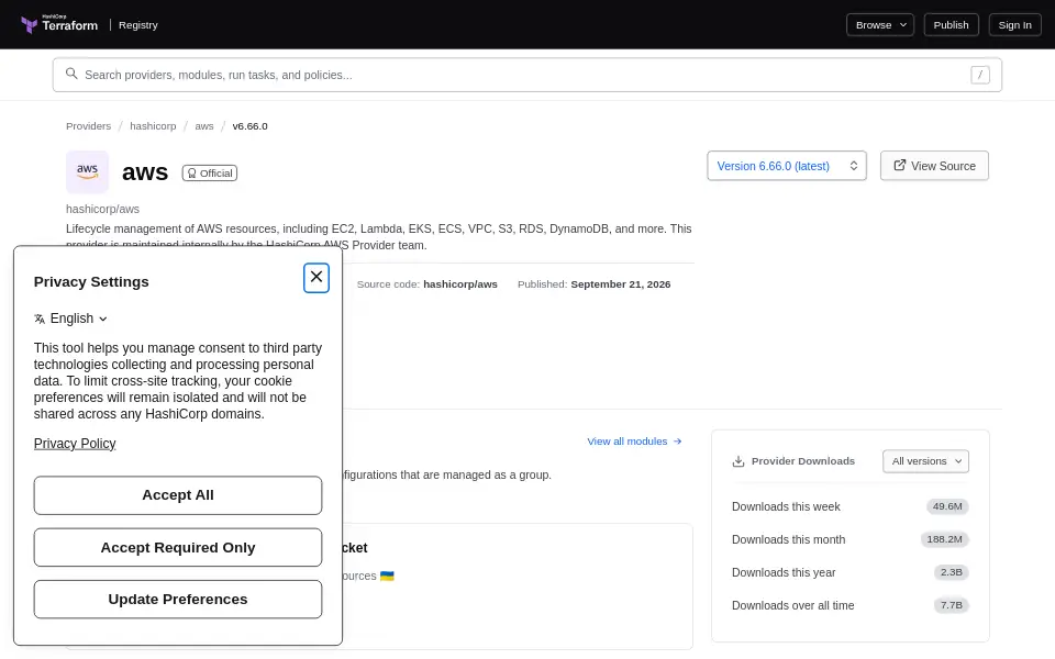 Preview of Terraform AWS Provider
