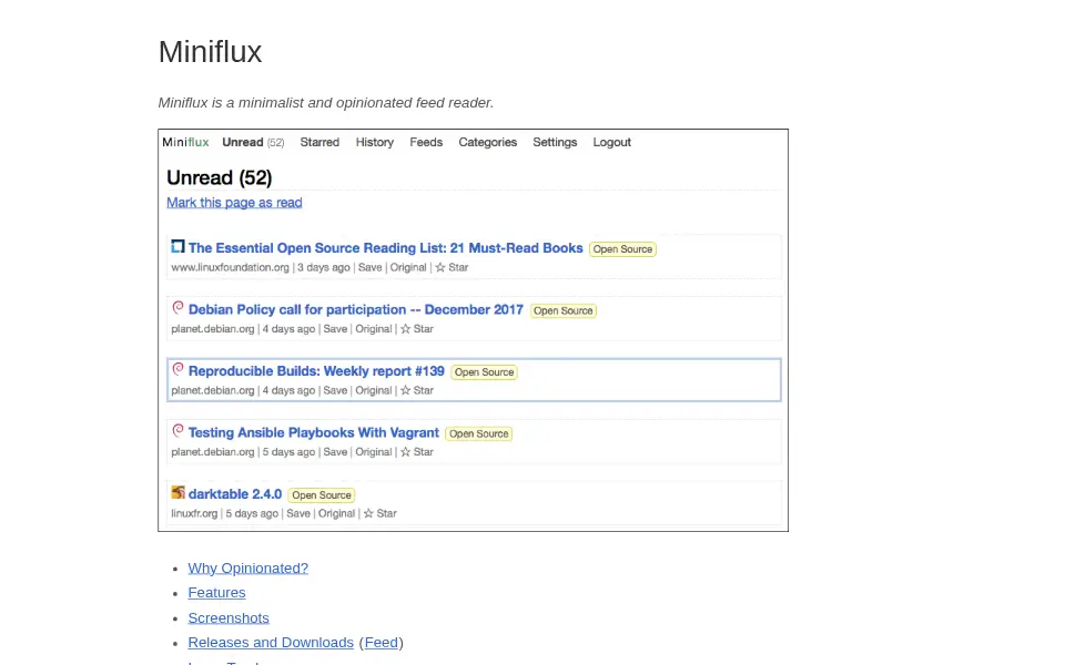 Preview of Miniflux