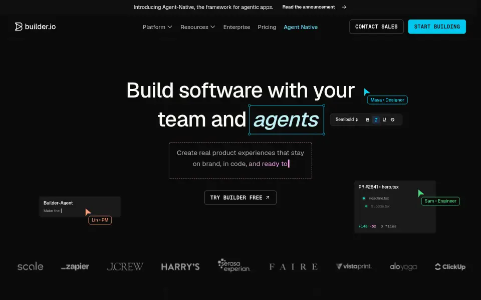 Preview of Builder.io