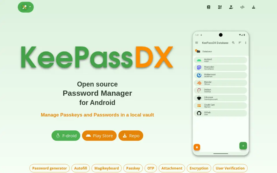 Preview of KeePassDX