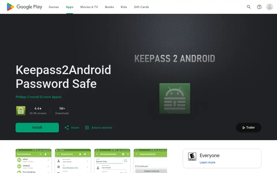 Preview of Keepass2Android