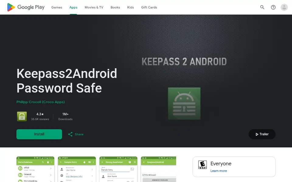 Preview of Keepass2Android
