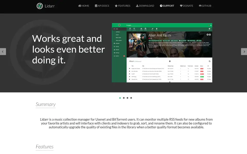 Preview of Lidarr
