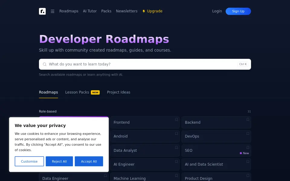 Preview of roadmap.sh