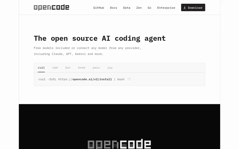 Preview of OpenCode