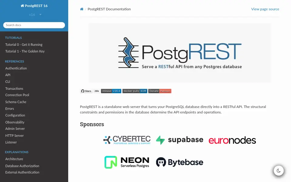 Preview of postgrest