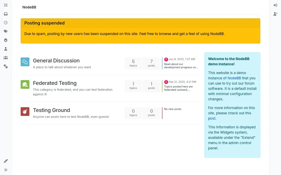 Preview of NodeBB