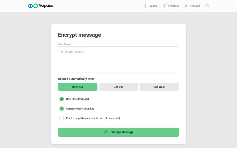 Preview of yopass