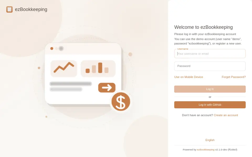 Preview of ezbookkeeping