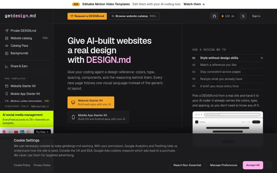 Preview of awesome-design-md