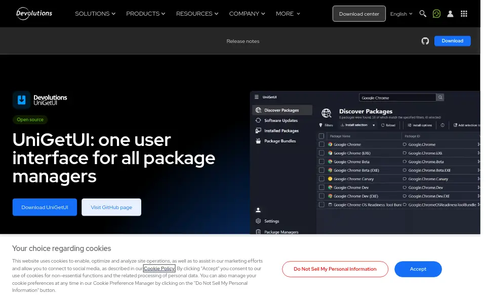 Preview of UniGetUI