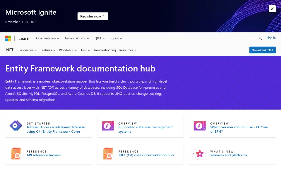 Preview of efcore