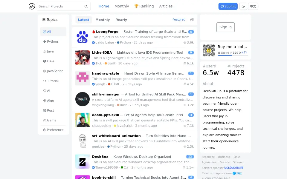 Preview of HelloGitHub