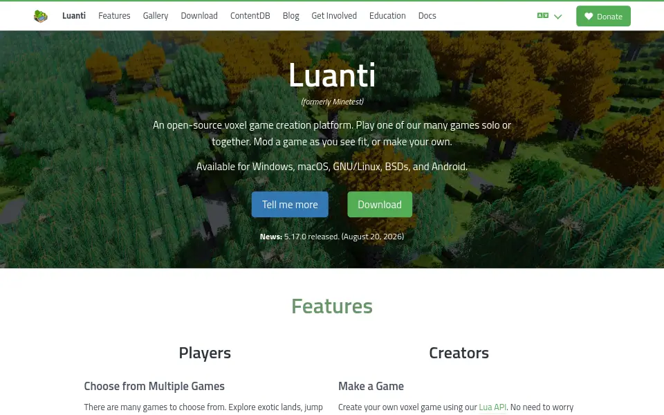 Preview of luanti