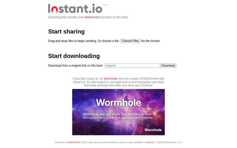 Preview of webtorrent