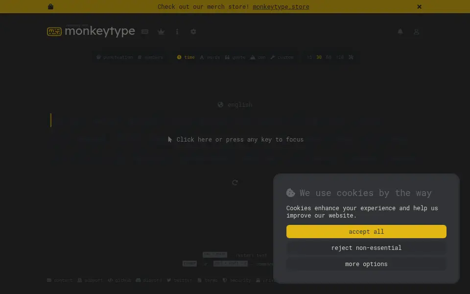 Preview of monkeytype