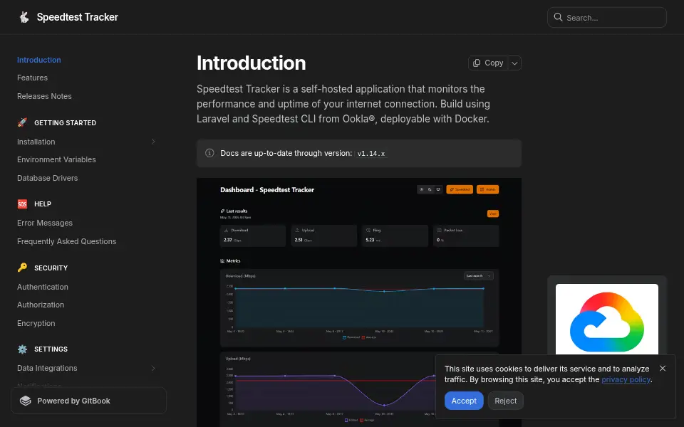 Preview of speedtest-tracker