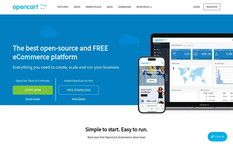 Preview of opencart