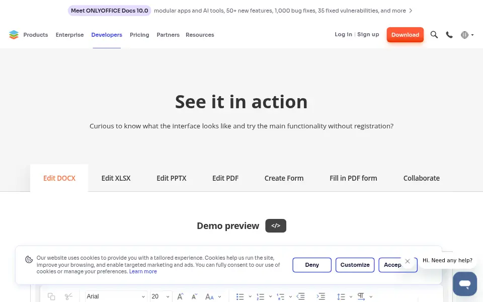 Preview of DocumentServer