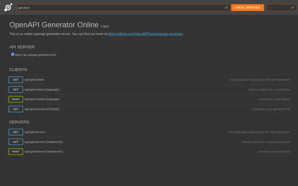 Preview of openapi-generator