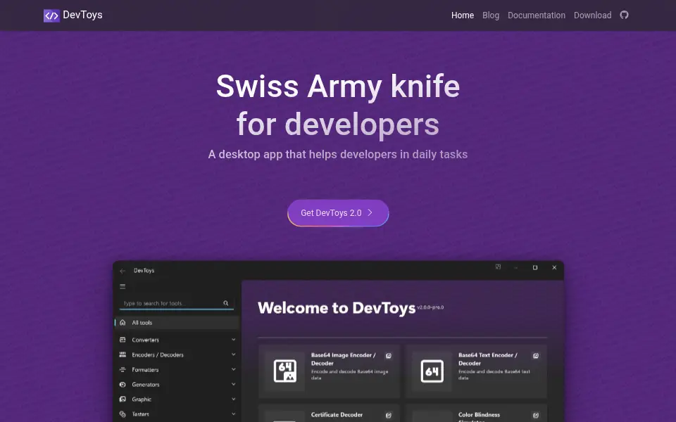 Preview of DevToys