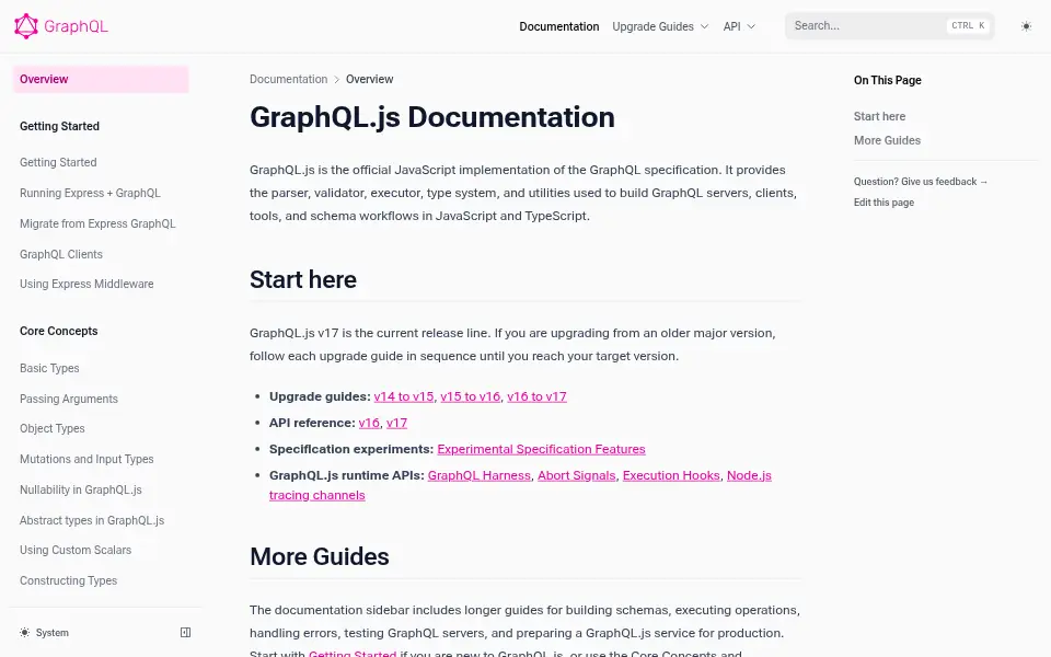 Preview of graphql-js