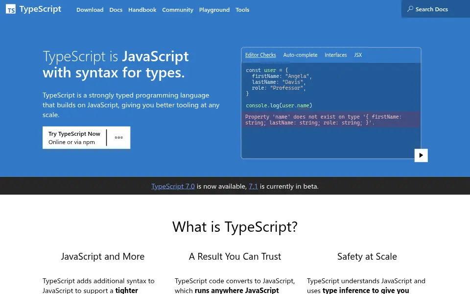 Preview of TypeScript