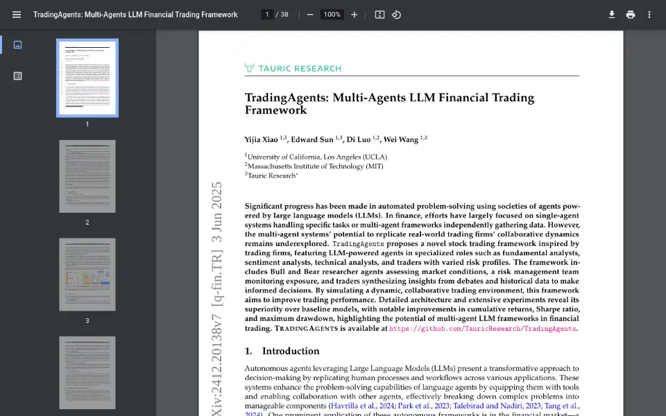 Preview of TradingAgents