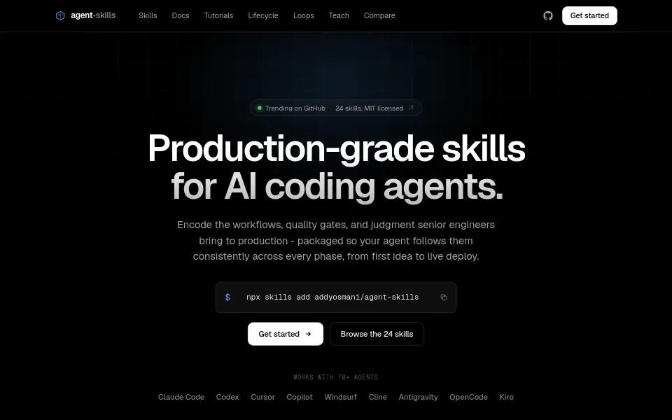 Preview of Agent Skills (Addy Osmani)