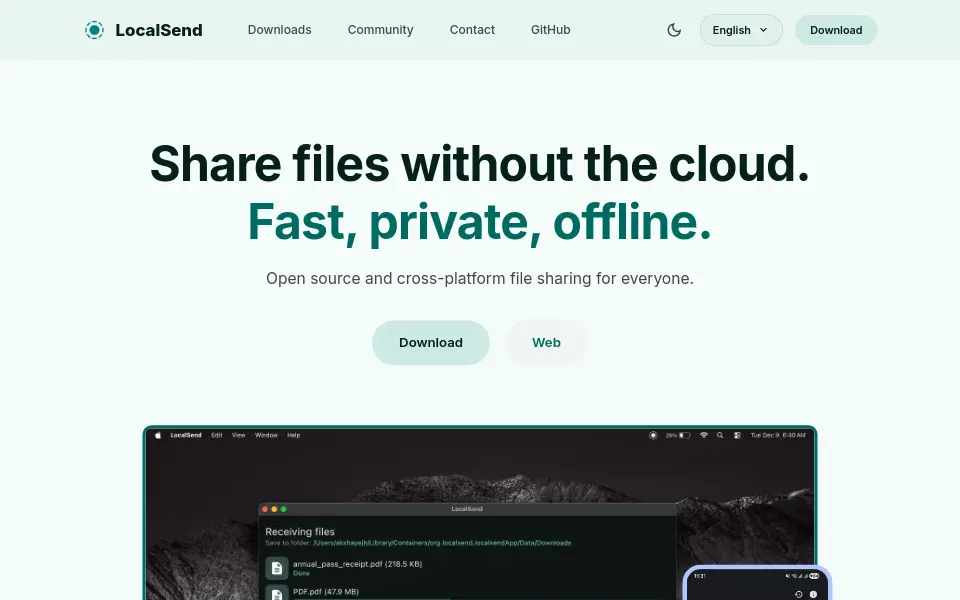 Preview of LocalSend