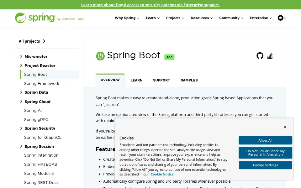 Preview of Spring Boot