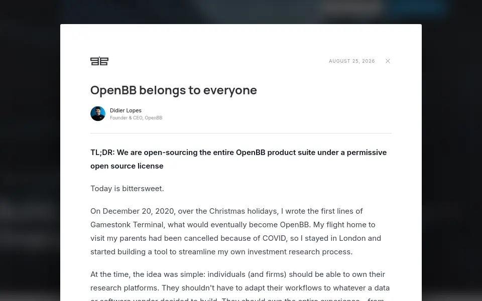 Preview of OpenBB