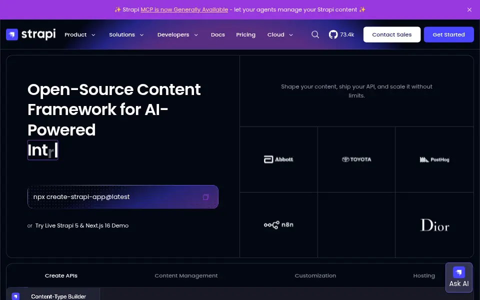 Preview of Strapi