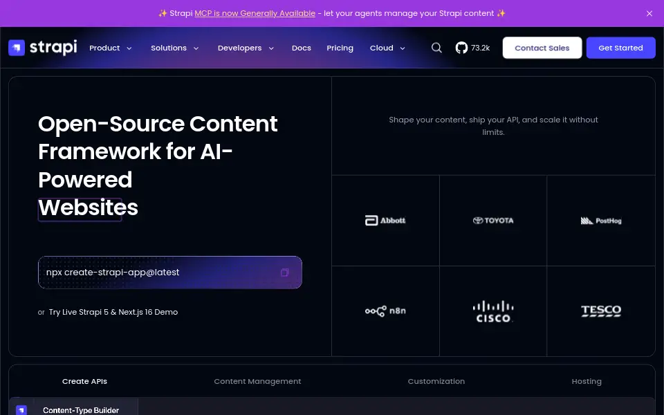 Preview of Strapi