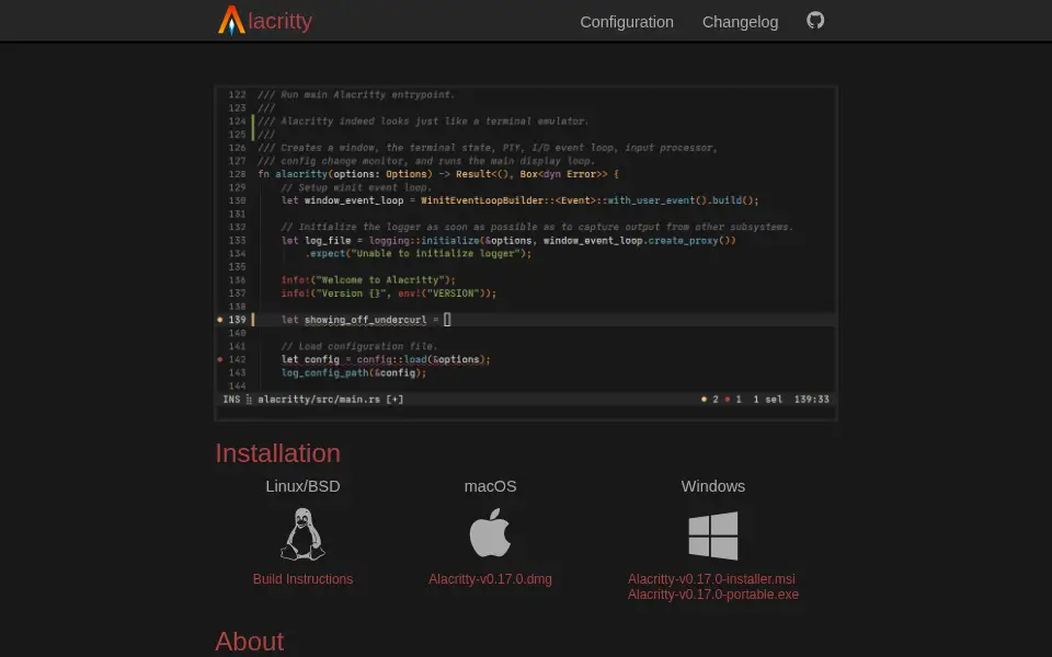 Preview of Alacritty