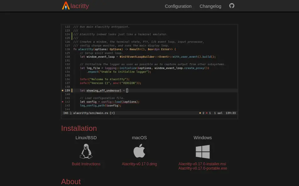 Preview of Alacritty