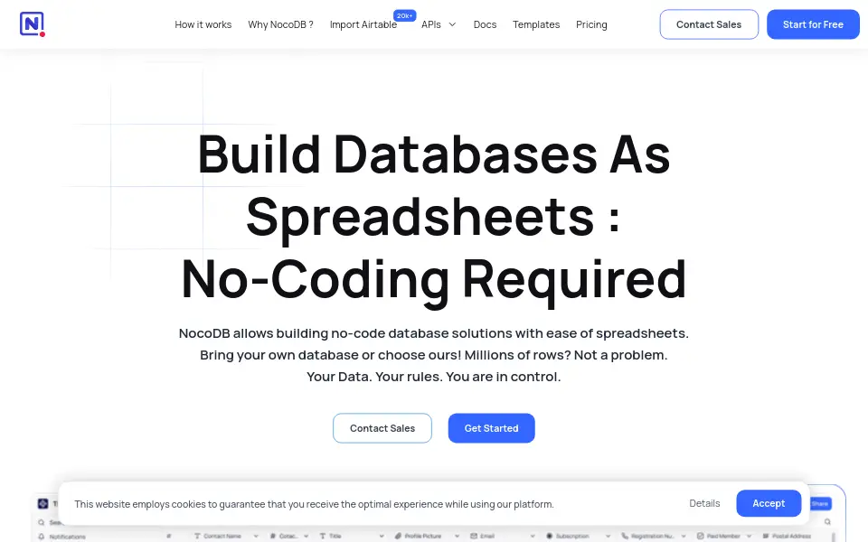 Preview of NocoDB