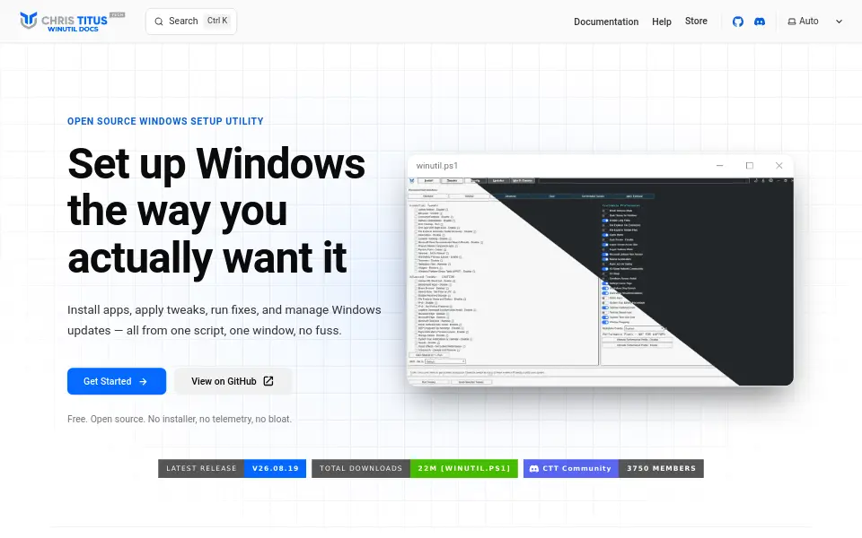 Preview of WinUtil