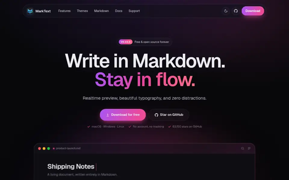 Preview of MarkText