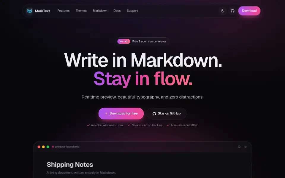 Preview of MarkText
