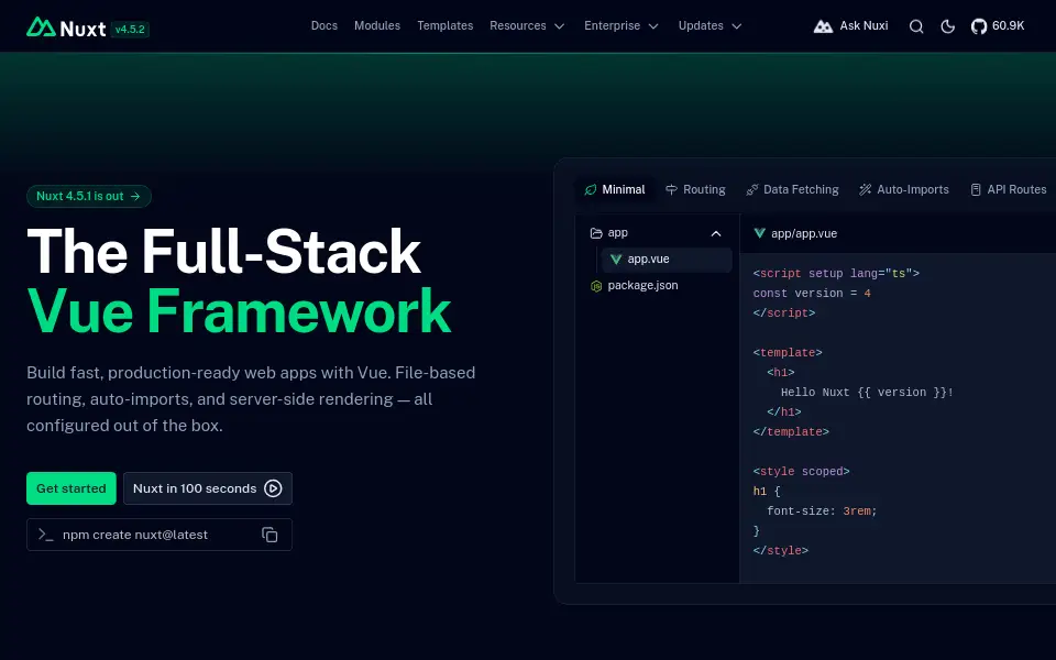 Preview of Nuxt