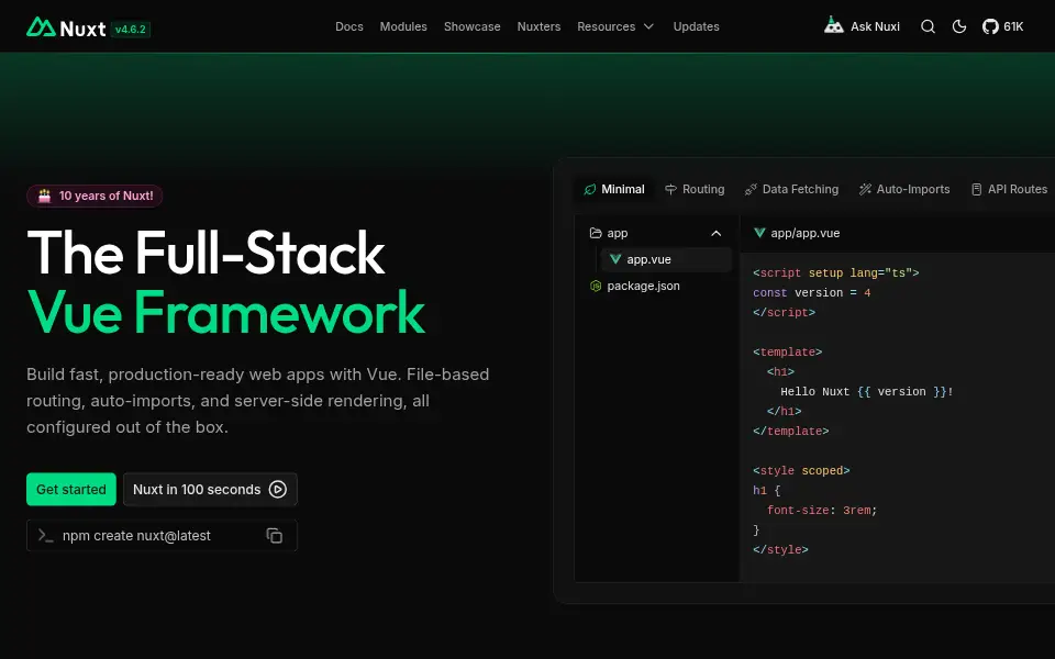 Preview of Nuxt