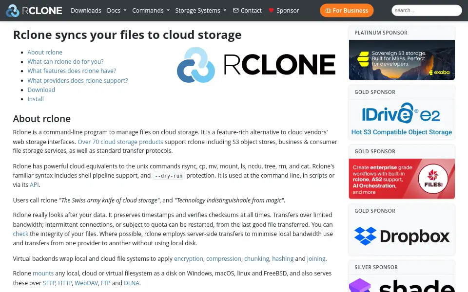 Preview of rclone