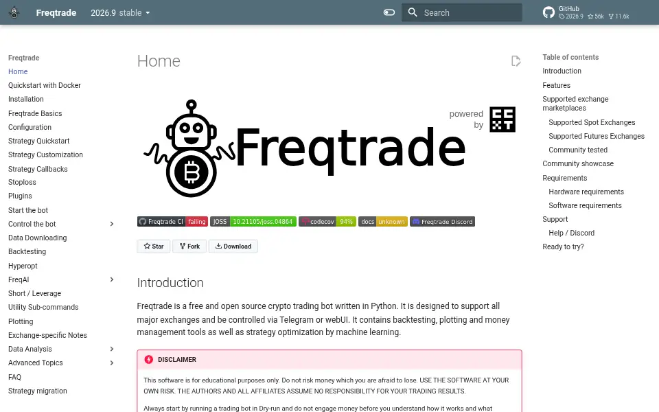 Preview of Freqtrade
