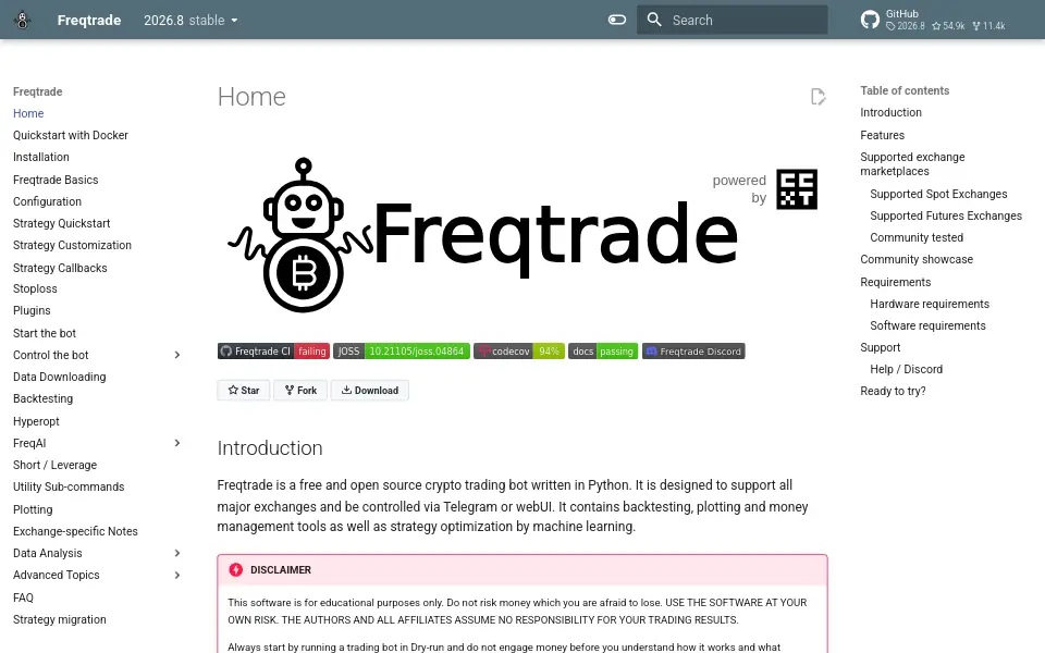 Preview of Freqtrade