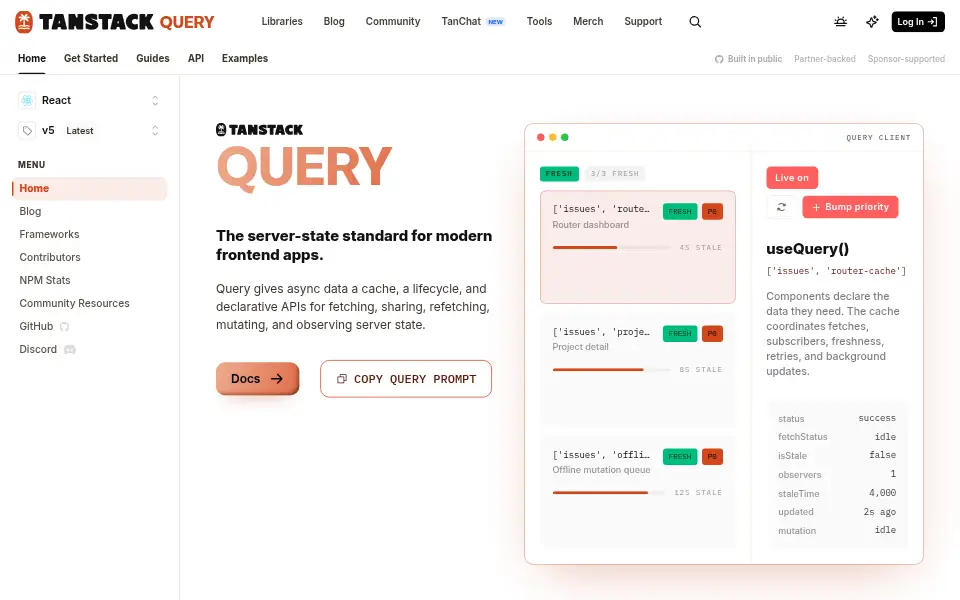 Preview of TanStack Query