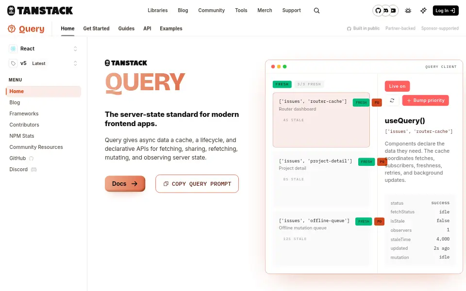 Preview of TanStack Query