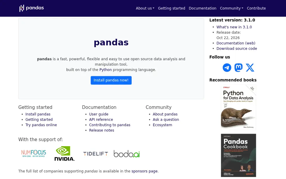 Preview of pandas