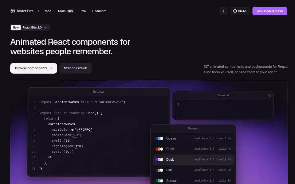Preview of React Bits