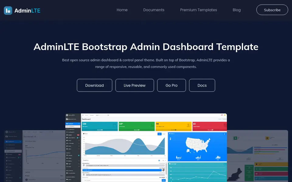 Preview of AdminLTE